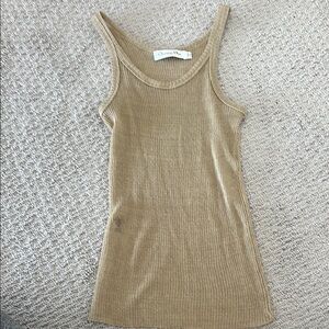 Christian Dior Tan Ribbed Tank Top